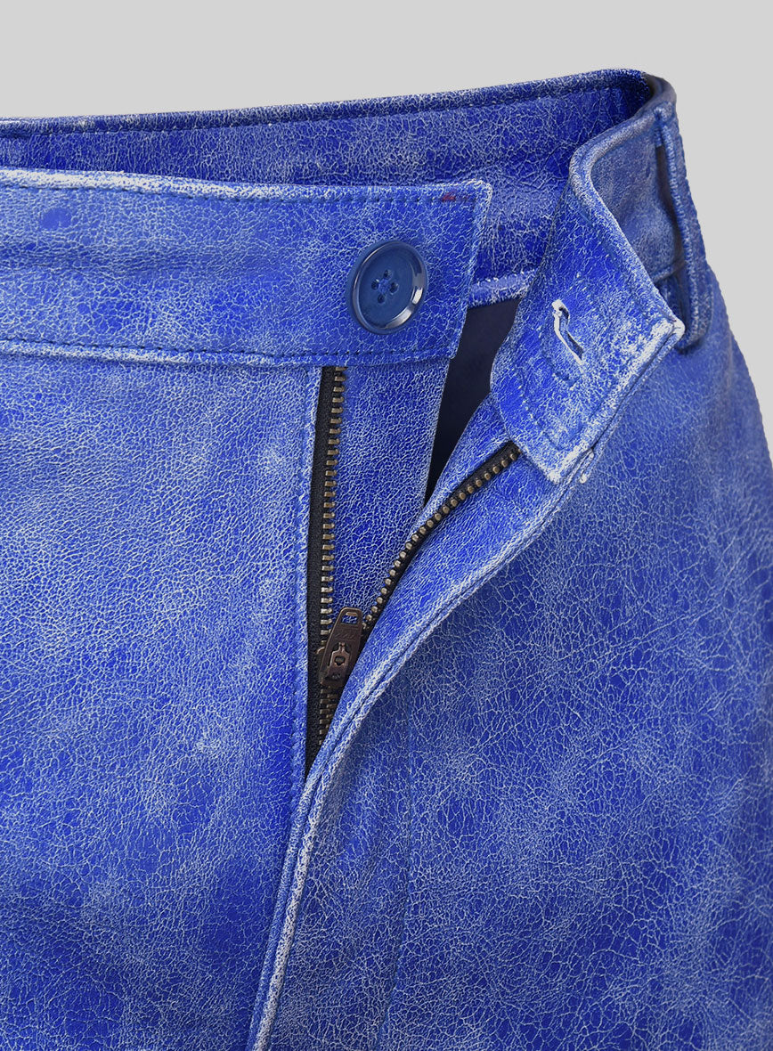 Artistic Blue Leather Suit – StudioSuits