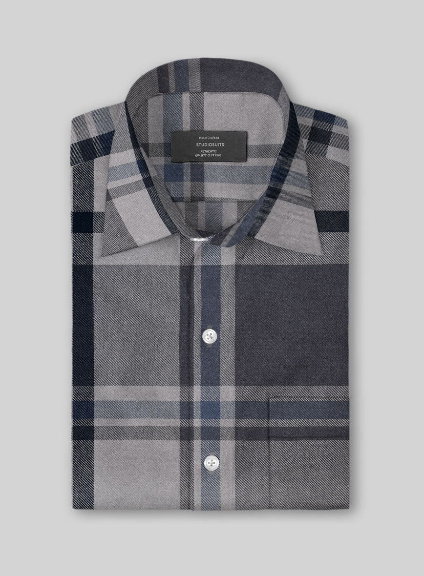 Ashbar Check Cotton Lycra Shirt - StudioSuits
