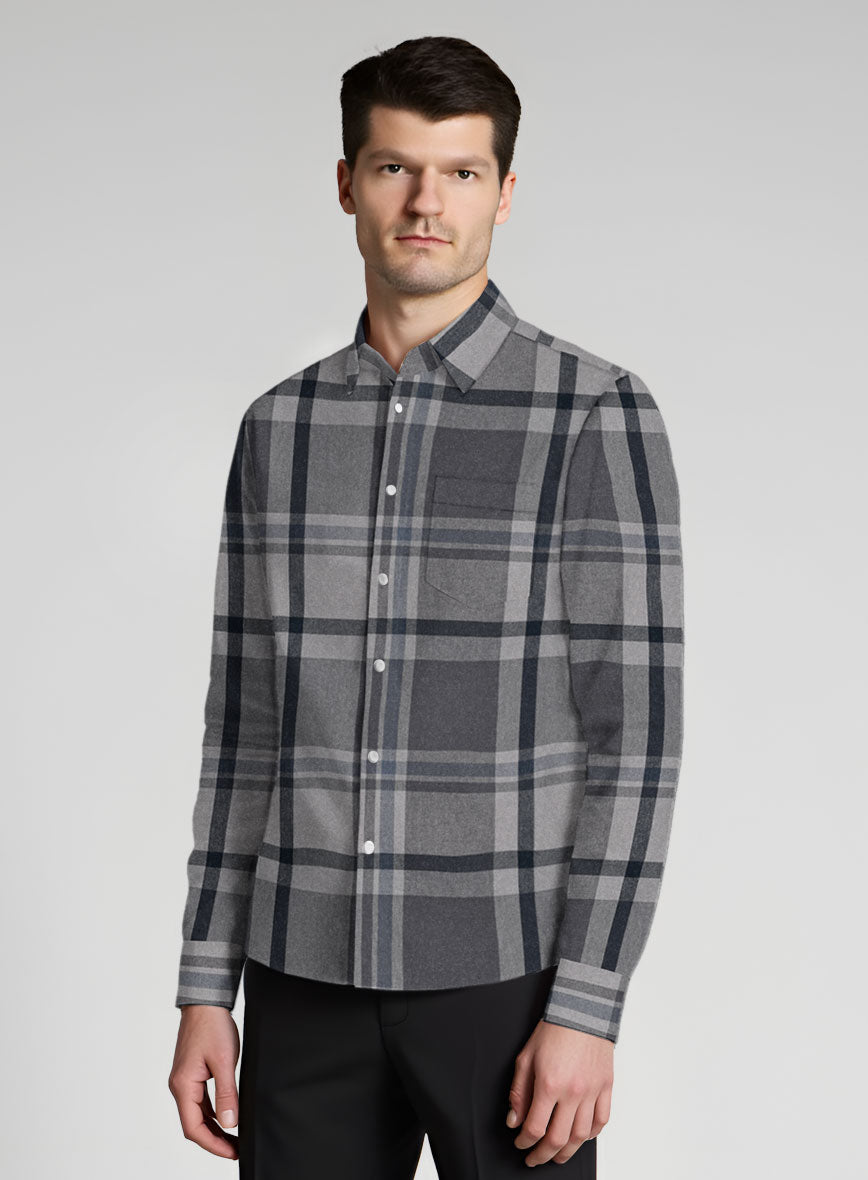 Ashbar Check Cotton Lycra Shirt - StudioSuits