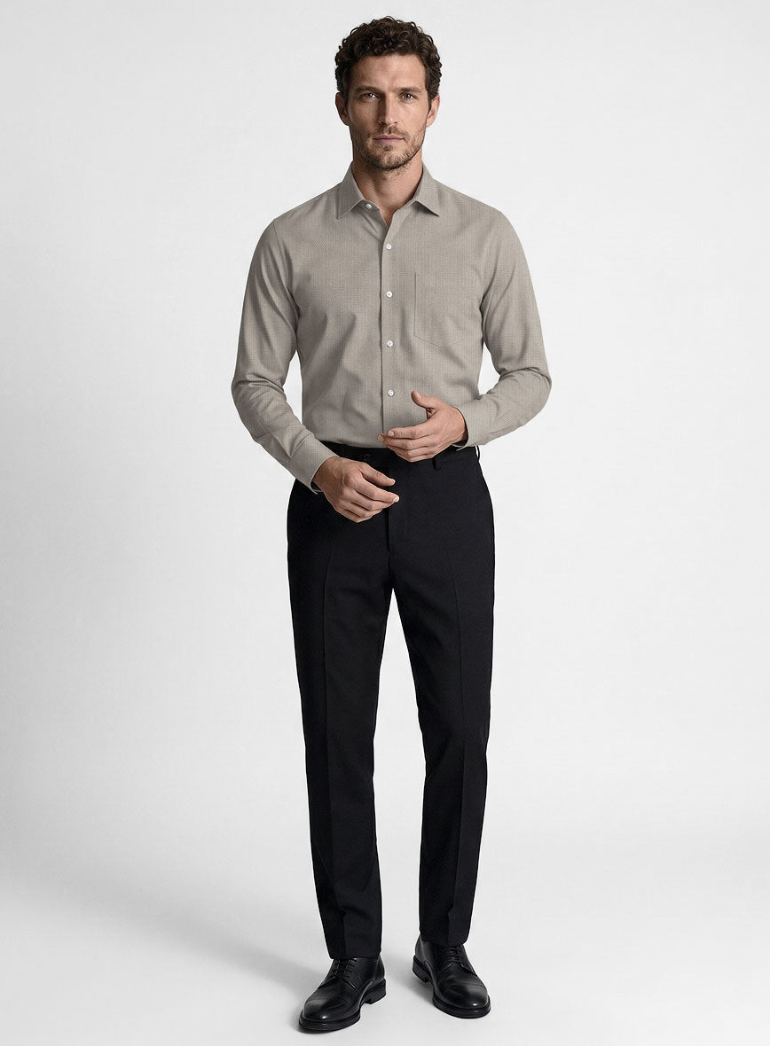 Ashley Gray Herringbone Cotton Shirt - StudioSuits