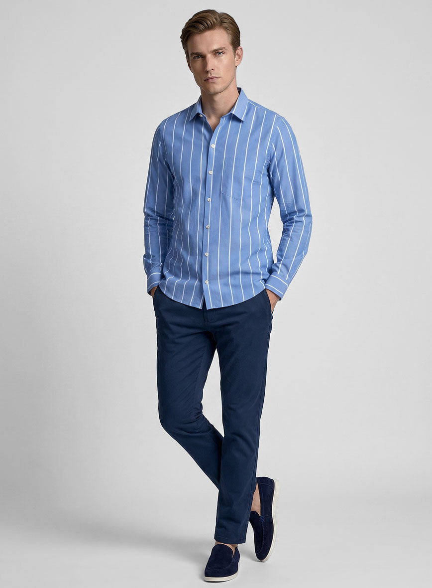 Atlantic Stripe Cotton Shirt - StudioSuits