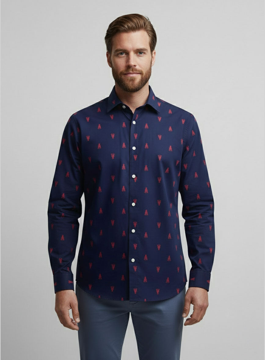 Atlantic Lobster Cotton Shirt - StudioSuits