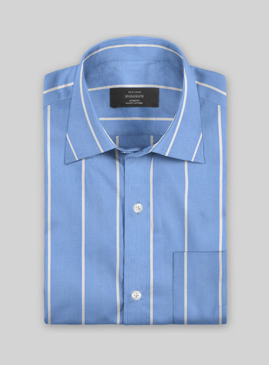 Atlantic Stripe Cotton Shirt - StudioSuits