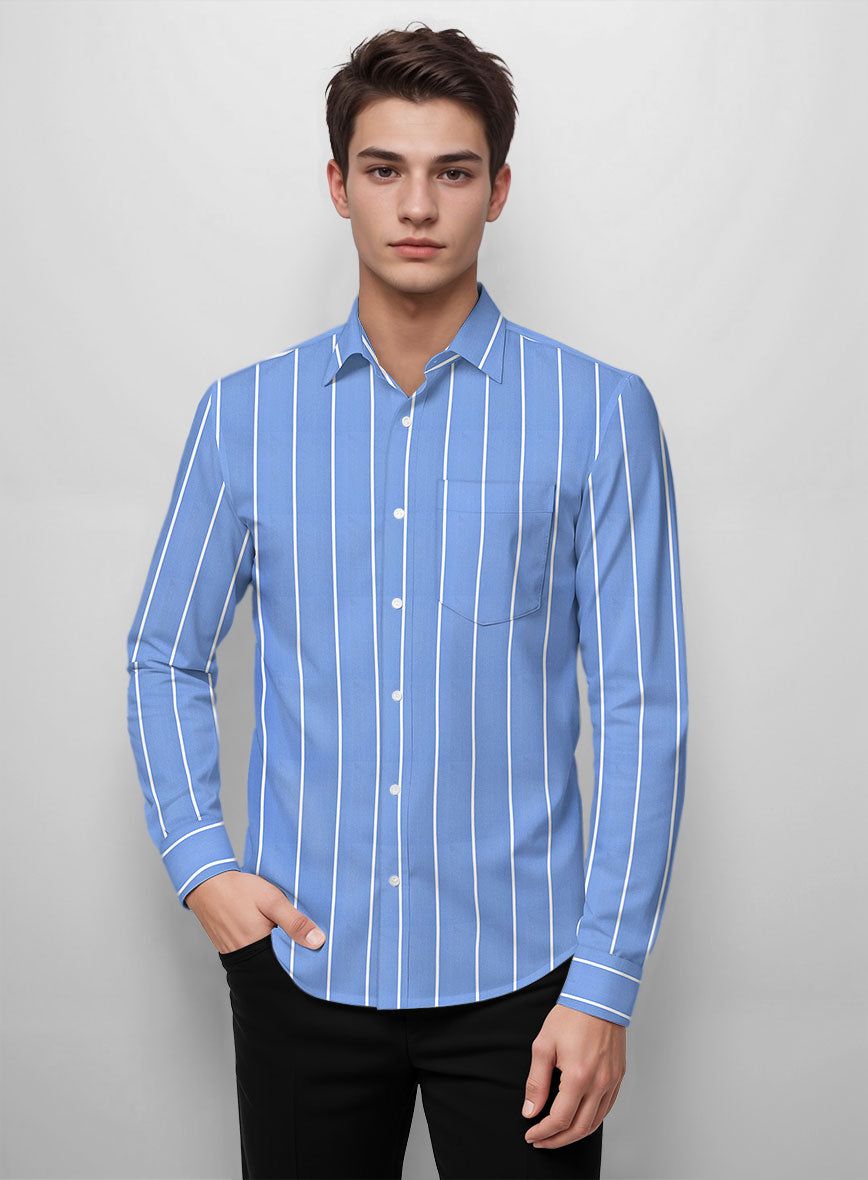 Atlantic Stripe Cotton Shirt - StudioSuits