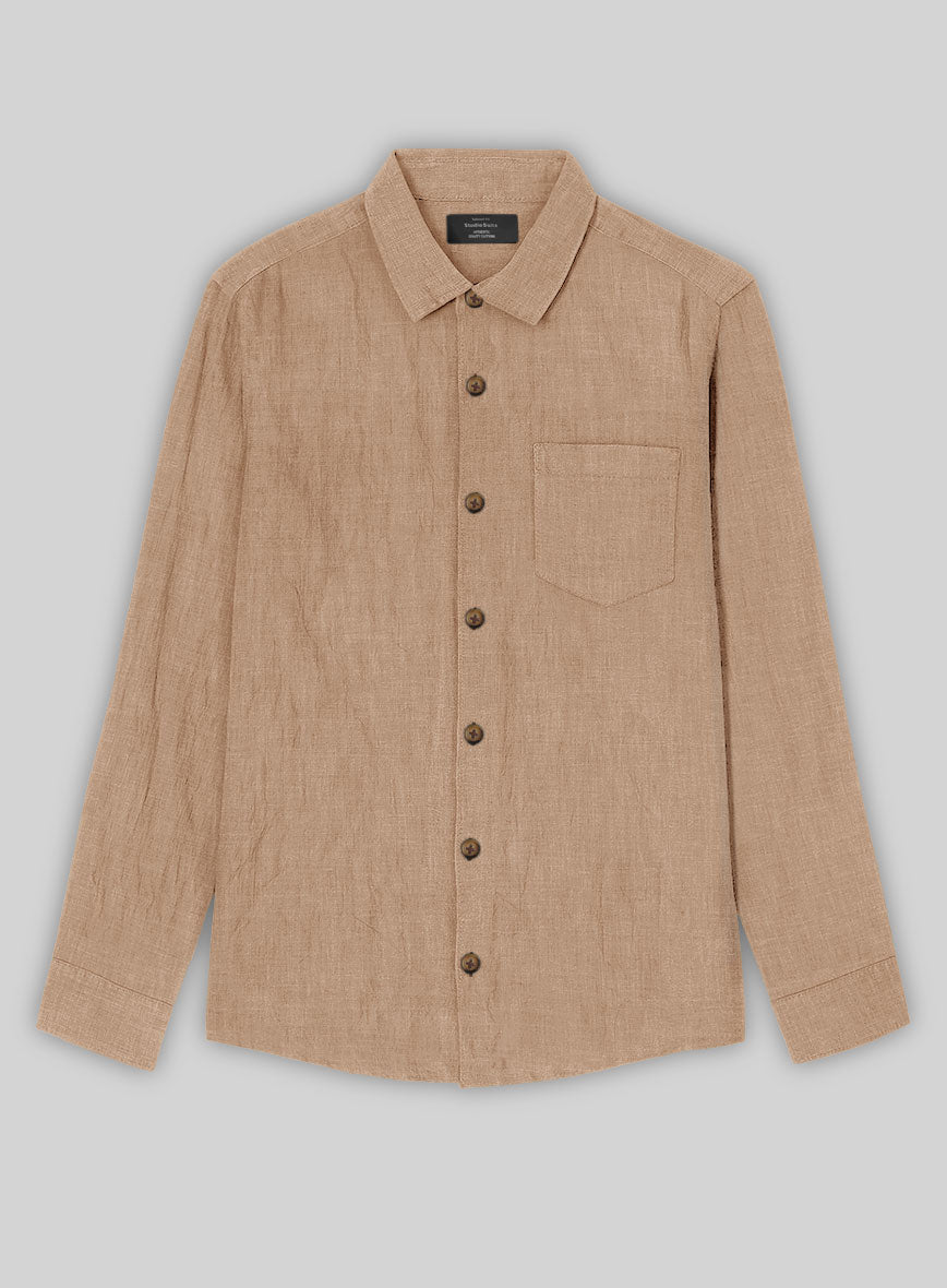Autumn Clay Linen Shirt - StudioSuits