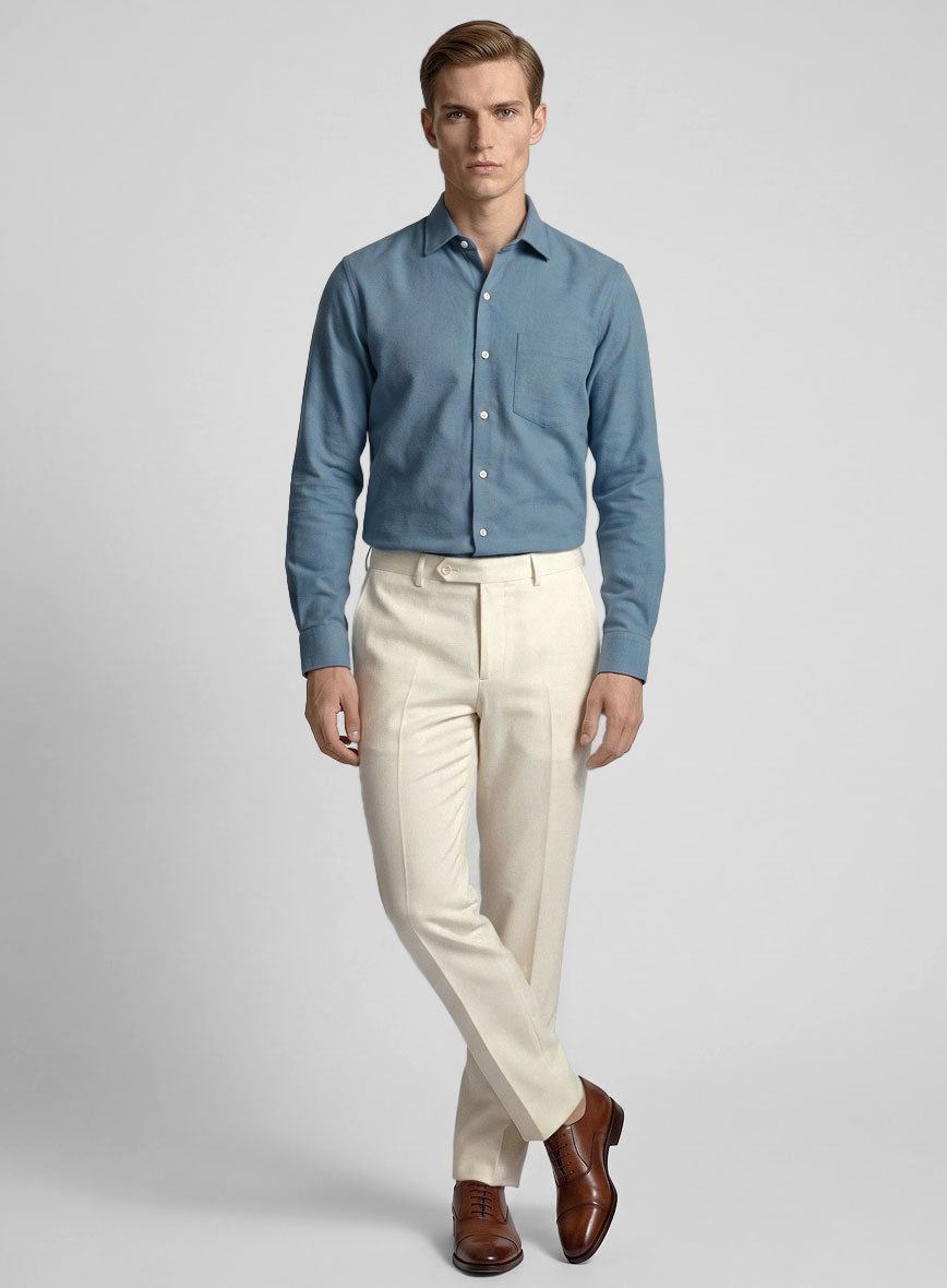 Azure Blue Stretch Poplene Shirt - StudioSuits