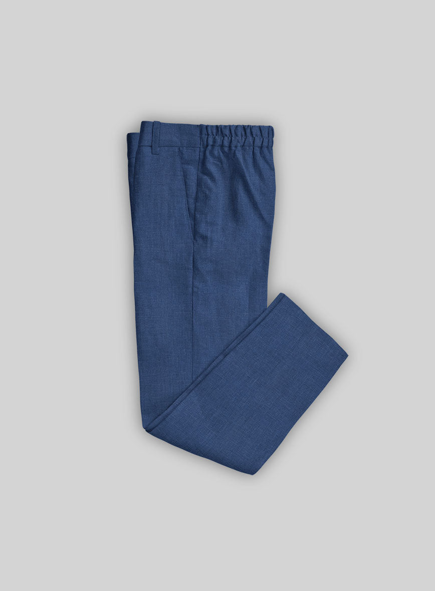 Azure Blue Linen Boys Suit