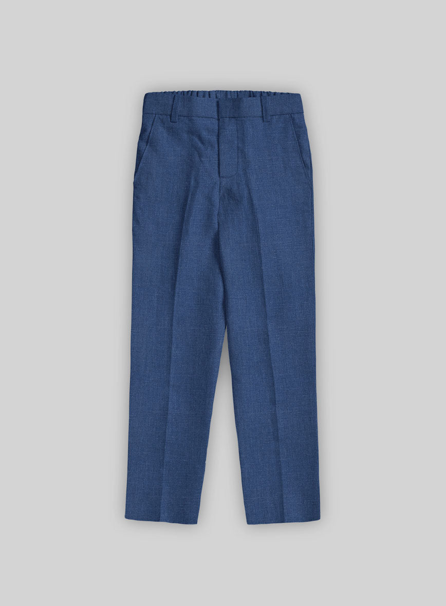 Azure Blue Linen Boys Suit