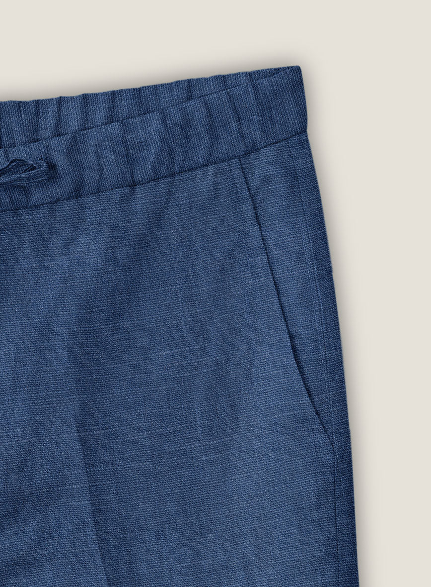 Azure Blue Linen Shorts - StudioSuits