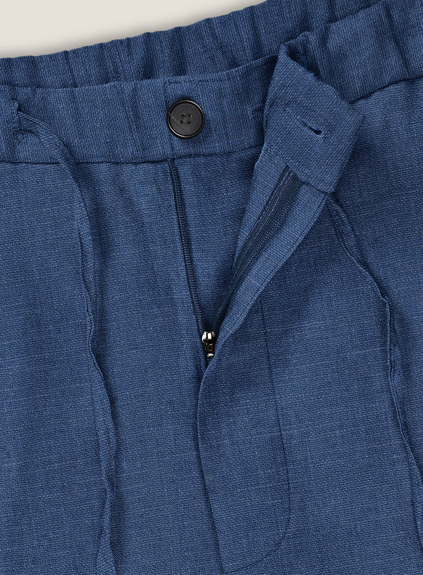 Azure Blue Linen Shorts - StudioSuits