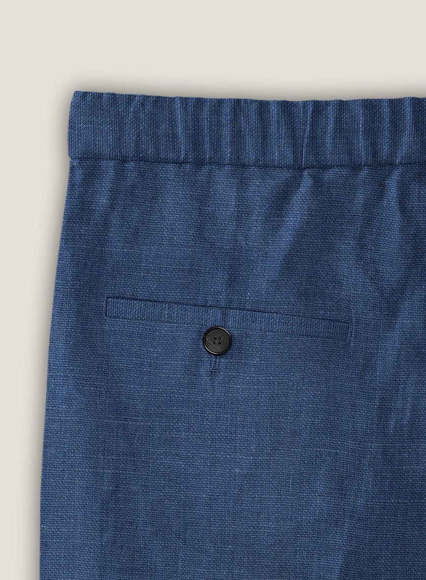 Azure Blue Linen Shorts - StudioSuits