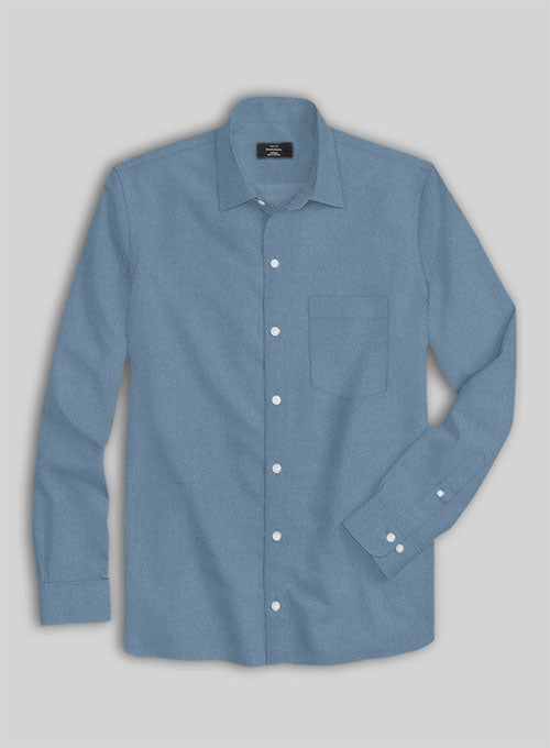 Azure Blue Stretch Poplene Shirt - StudioSuits