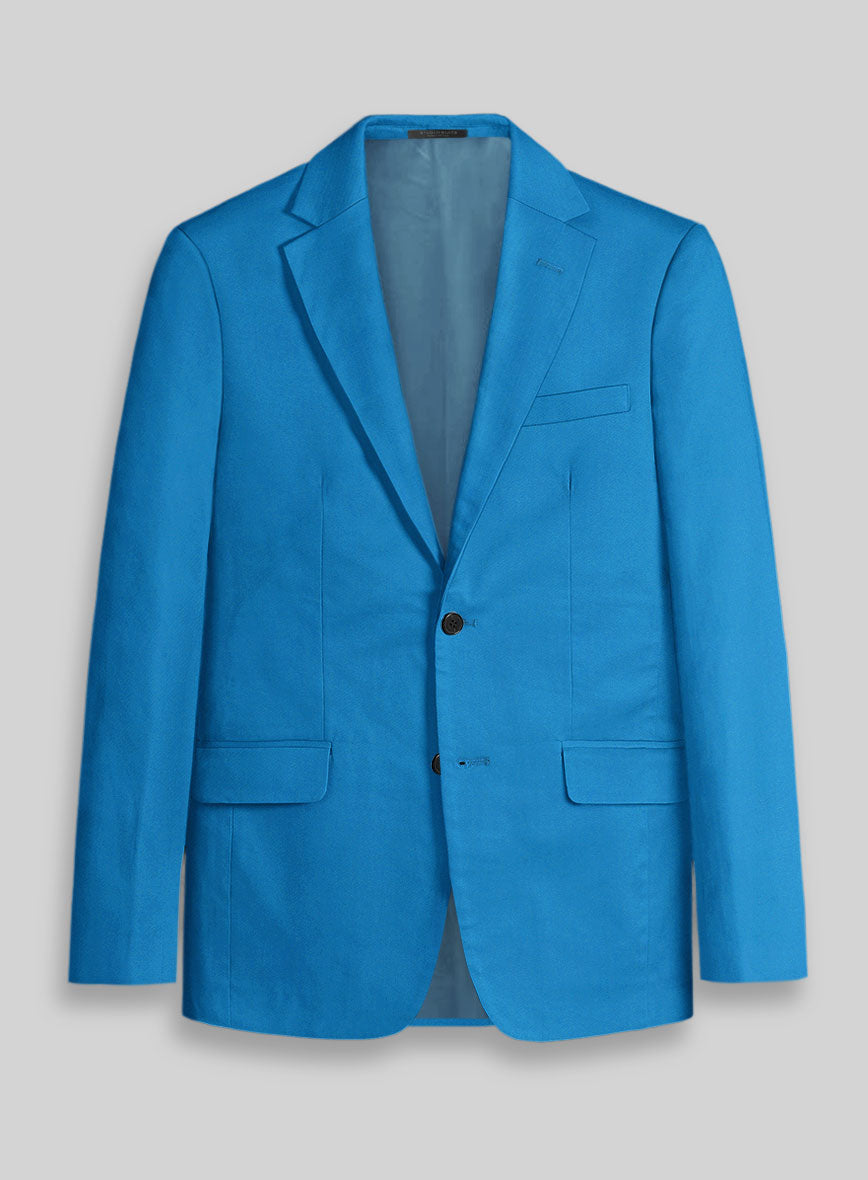 Azure Napoli Stretch Light Weight Cotton Jacket - StudioSuits