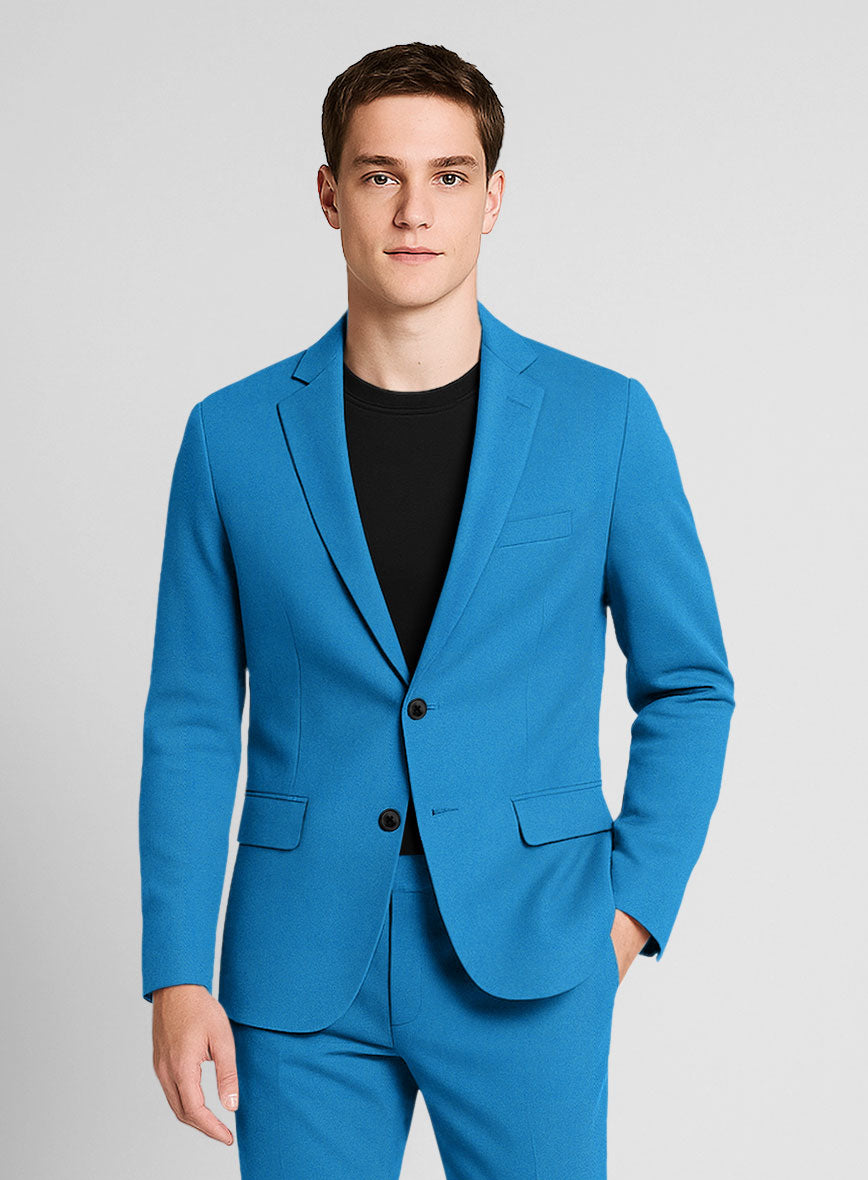 Azure Napoli Stretch Light Weight Cotton Jacket - StudioSuits
