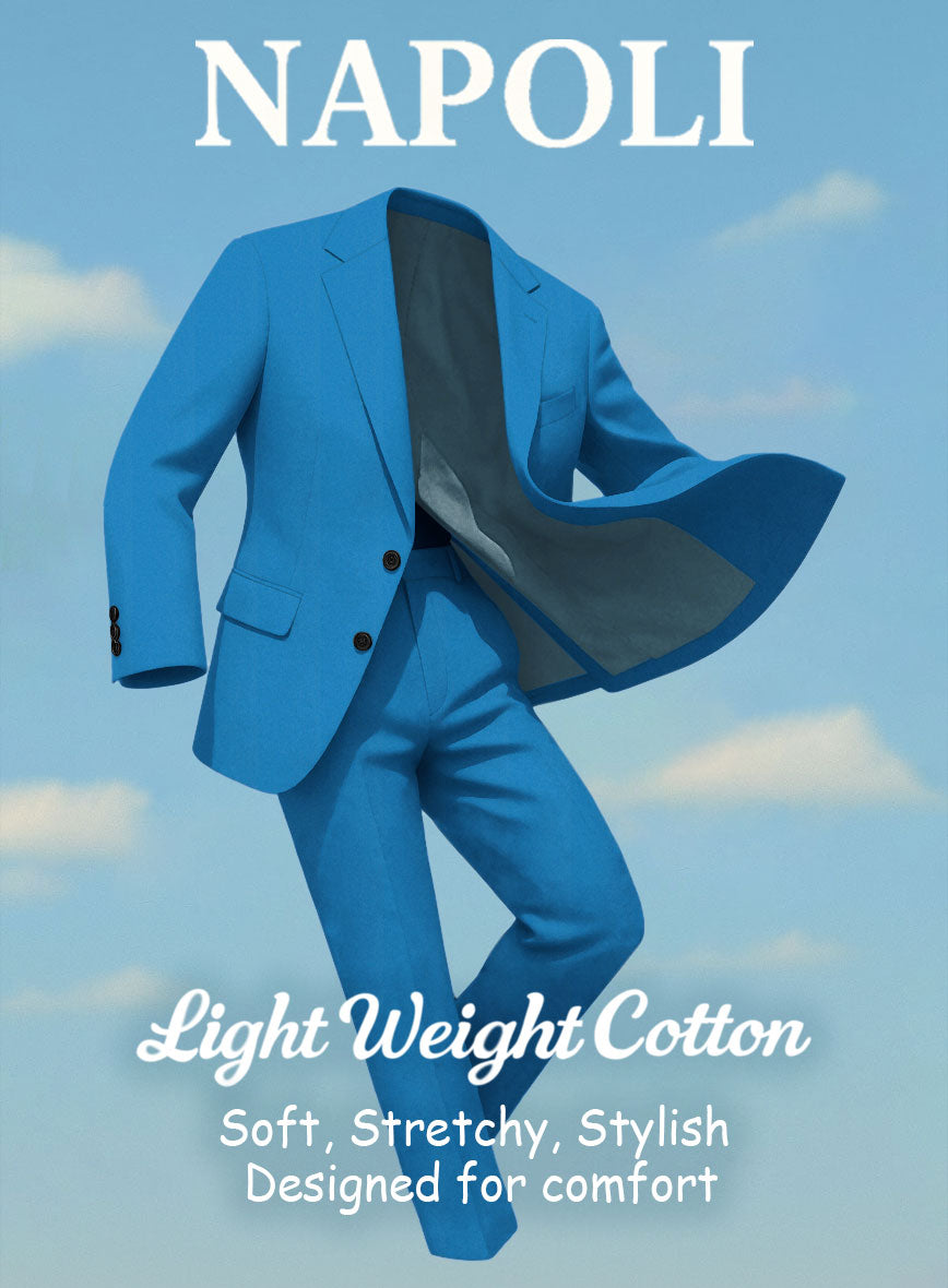 Azure Napoli Stretch Light Weight Cotton Pants - StudioSuits