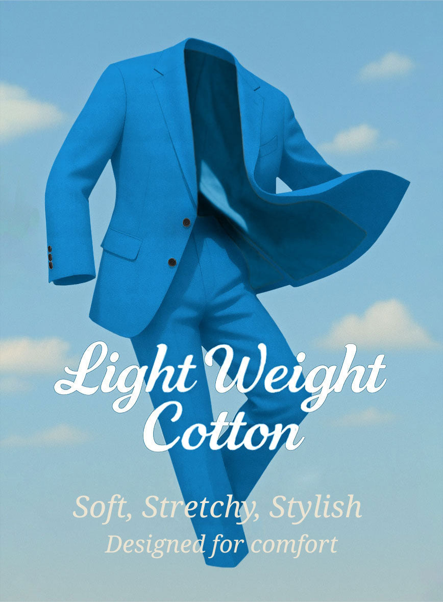 Azure Napoli Stretch Light Weight Cotton Suit - StudioSuits