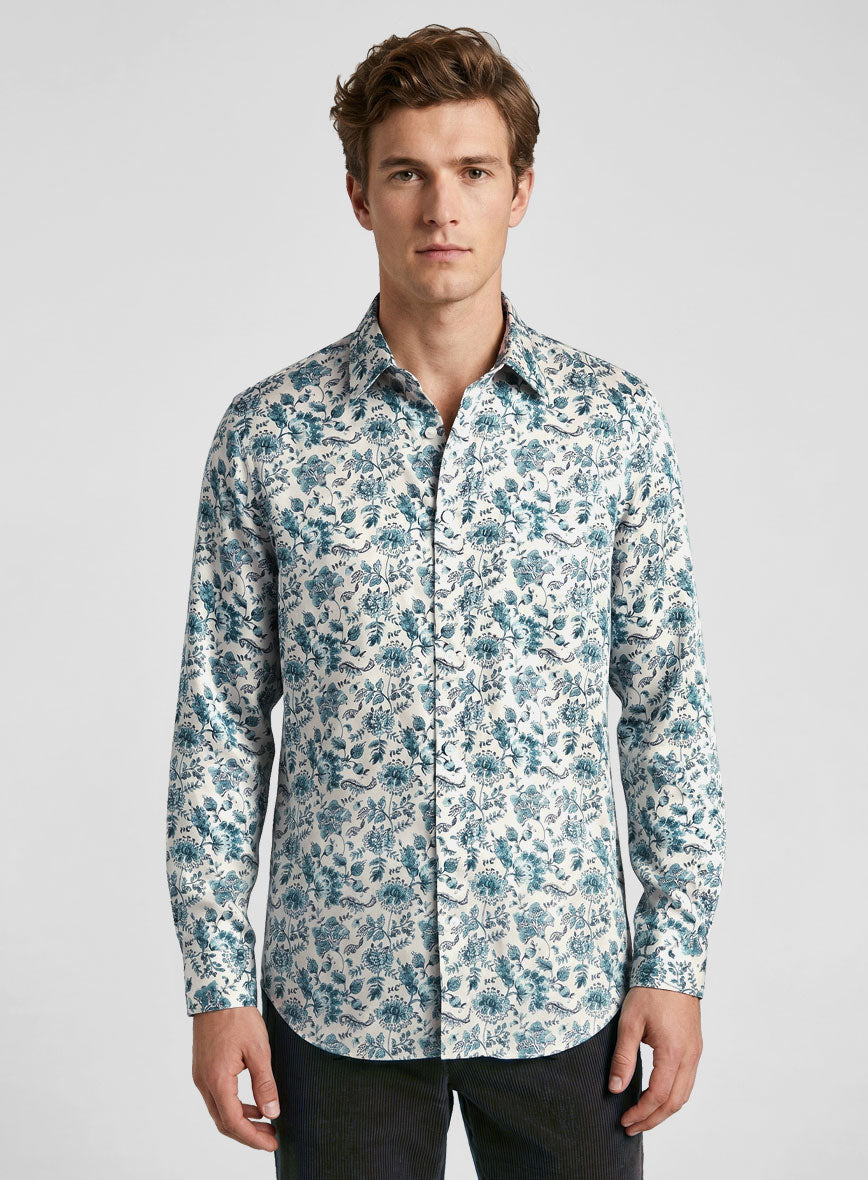 Azurette Silk Cotton Shirt - StudioSuits