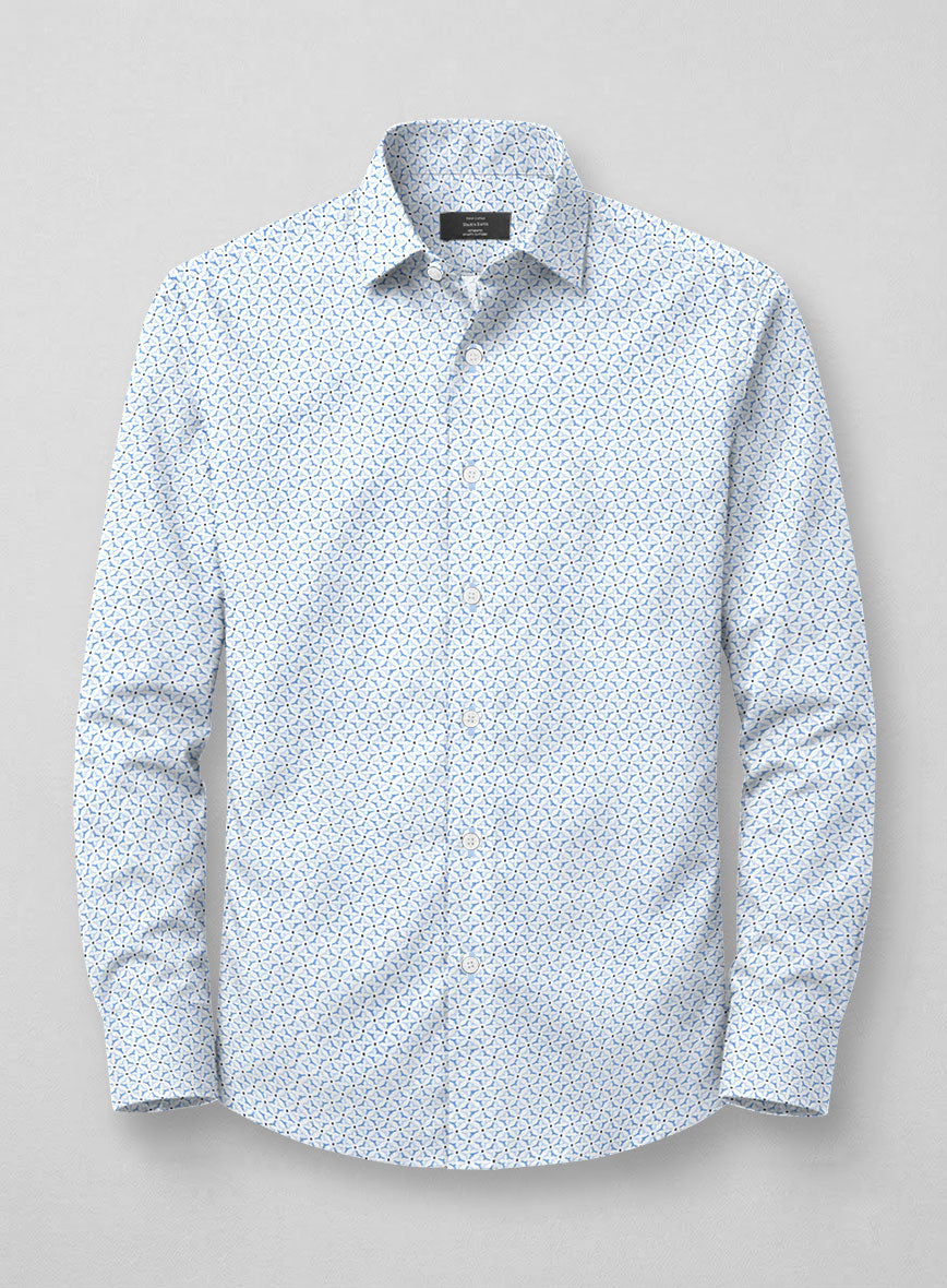 Azure Zenith Feather Cotton Shirt - StudioSuits