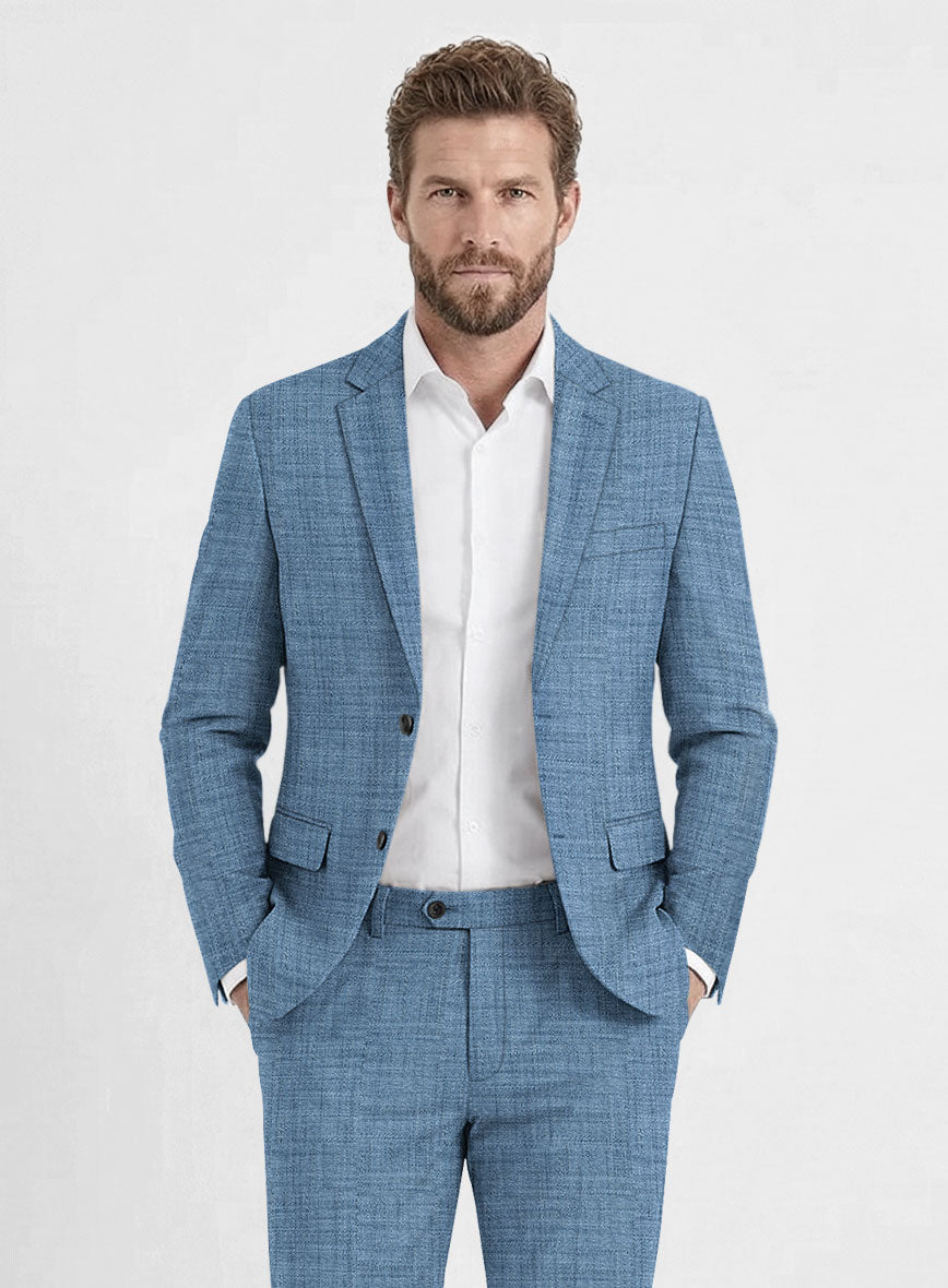 Bamboo Wool French Blue Jacket - StudioSuits