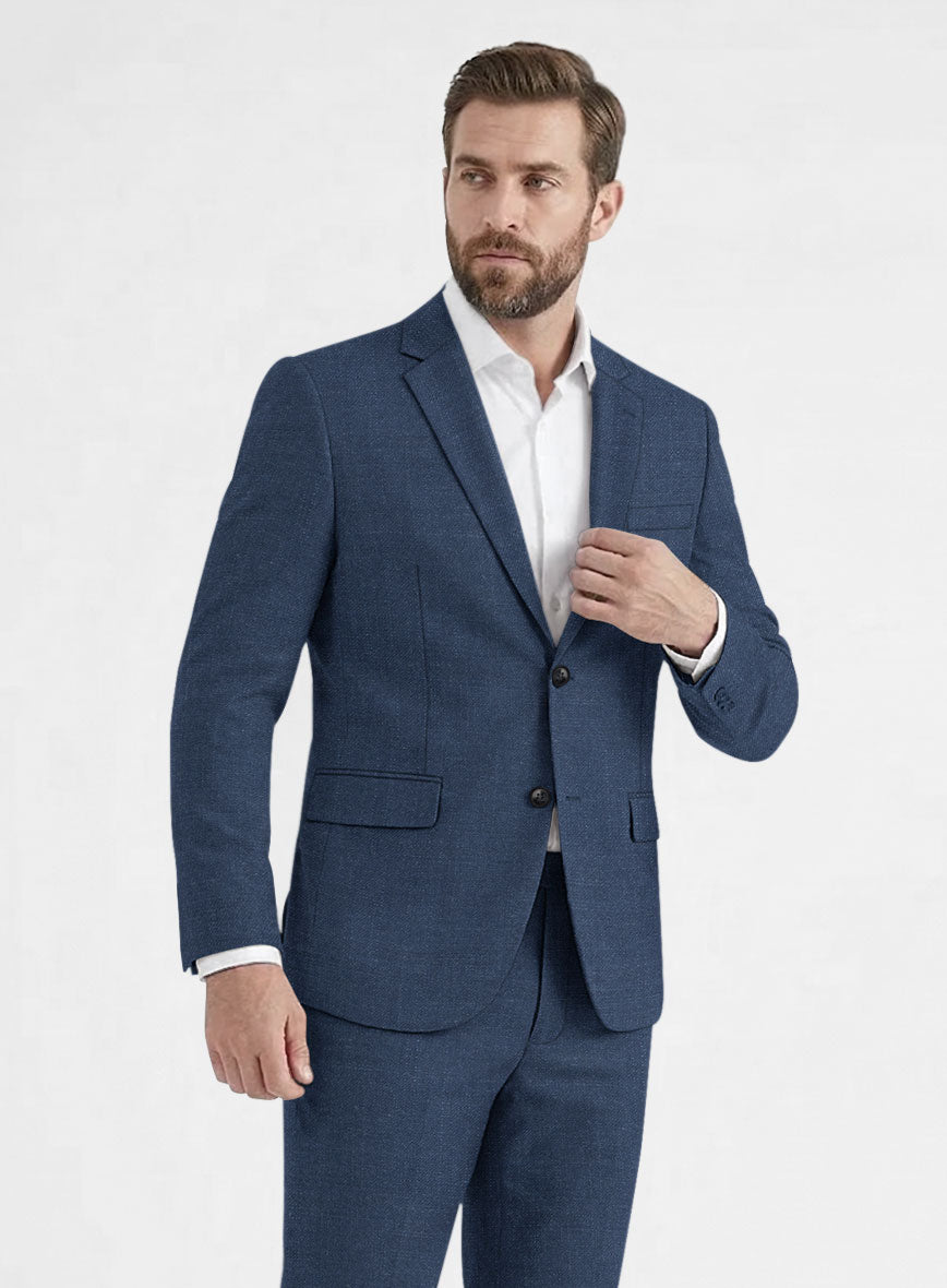 Bamboo Wool Blue Suit - StudioSuits