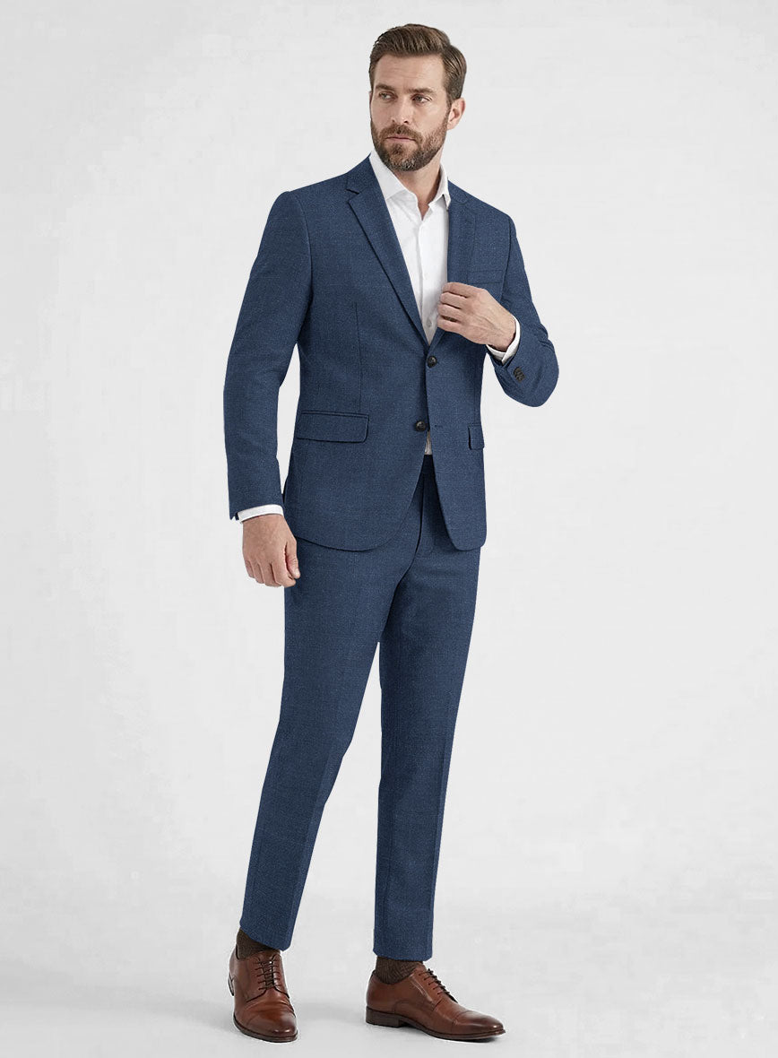 Bamboo Wool Blue Suit - StudioSuits