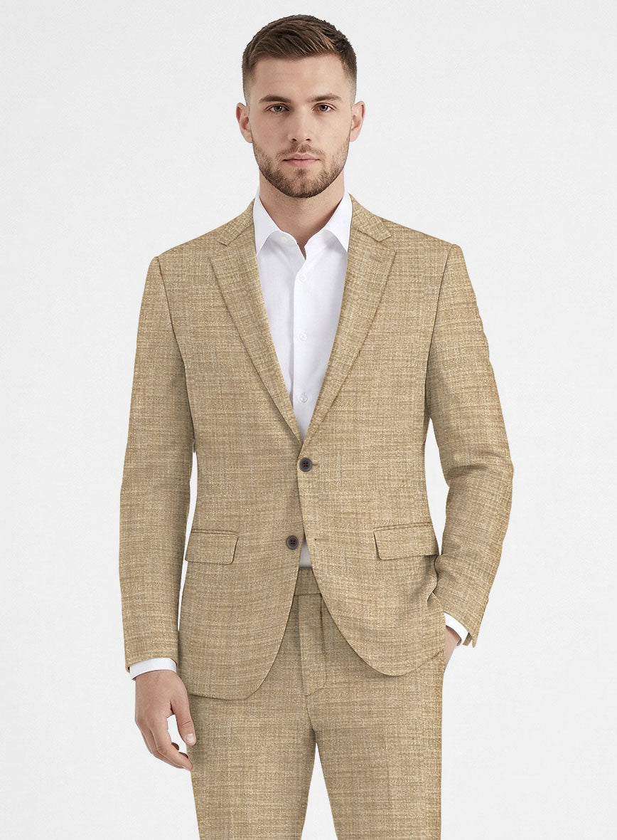 Bamboo Wool Buffed Beige Suit - StudioSuits