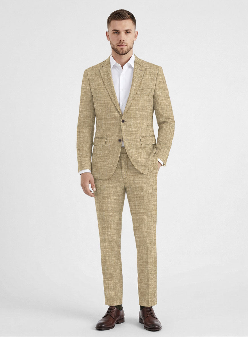 Bamboo Wool Buffed Beige Suit - StudioSuits