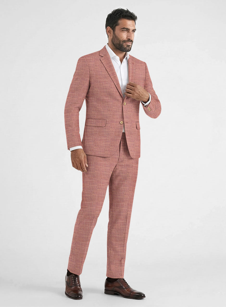 Bamboo Wool Caramine Pink Suit - StudioSuits