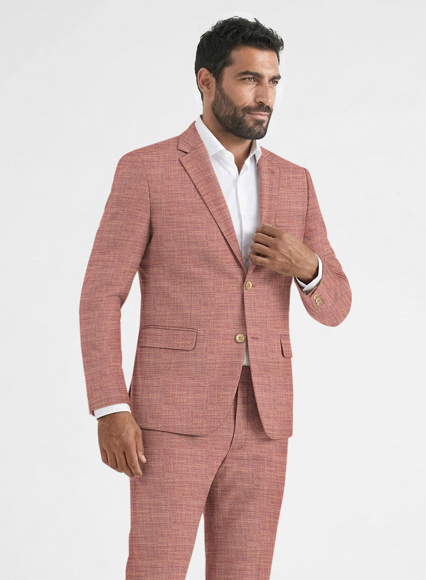 Bamboo Wool Caramine Pink Suit - StudioSuits