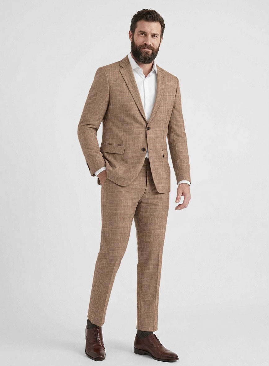 Bamboo Wool Saddle Brown Suit - StudioSuits