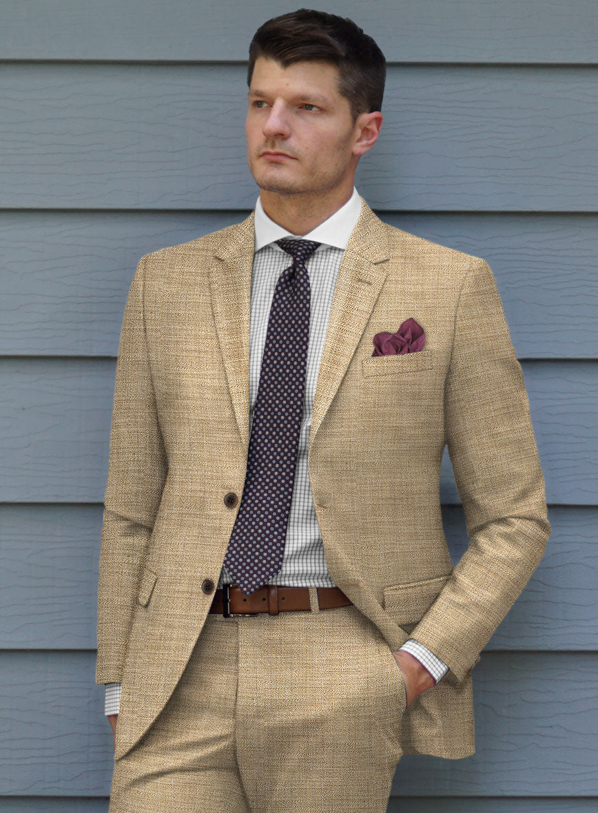 Bamboo Wool Buffed Beige Jacket - StudioSuits