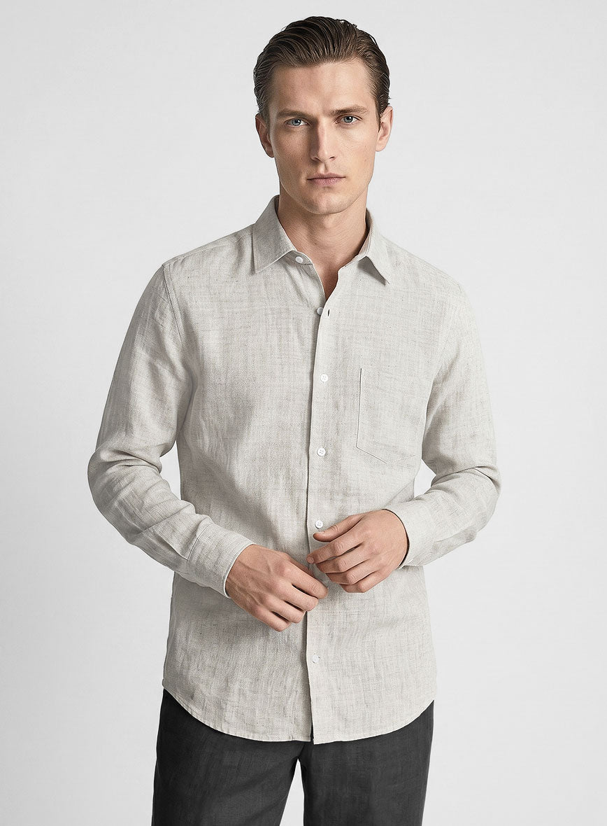 Barn Beige Cotton Linen Shirt - StudioSuits