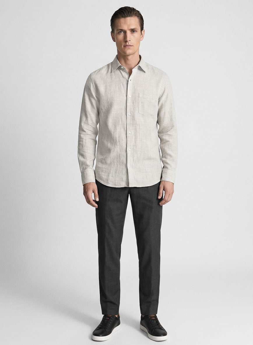 Barn Beige Cotton Linen Shirt - StudioSuits