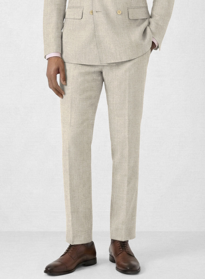 Barn Beige Linen Double Breasted Suit - StudioSuits