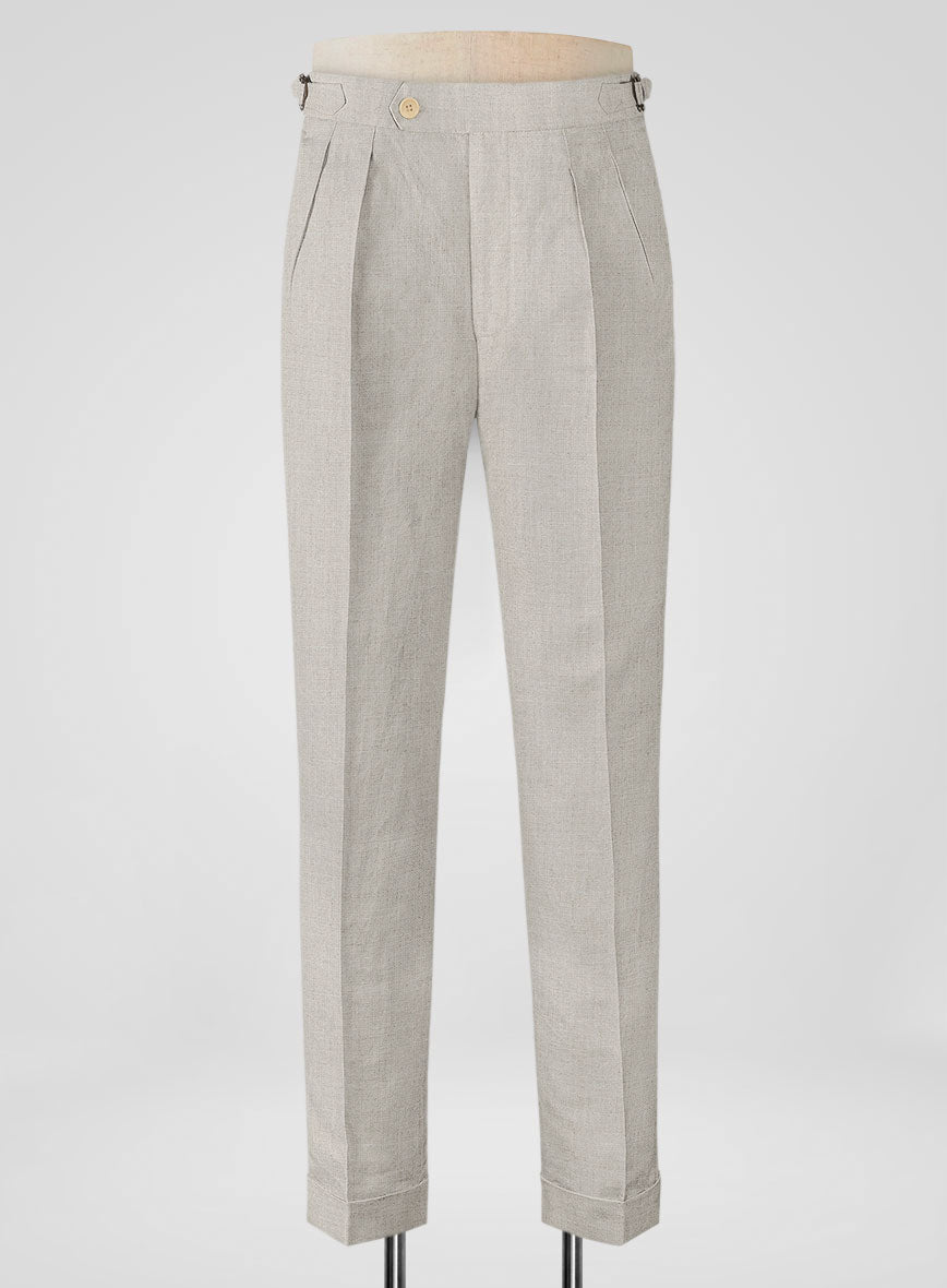 Barn Beige Linen Highland Trousers - StudioSuits