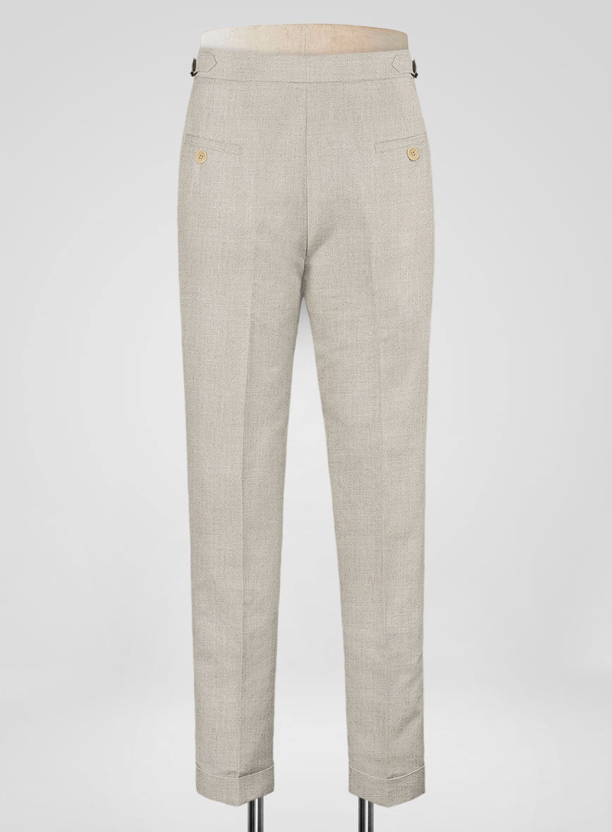 Barn Beige Linen Highland Trousers - StudioSuits