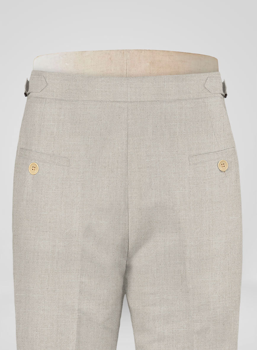 Barn Beige Linen Highland Trousers - StudioSuits