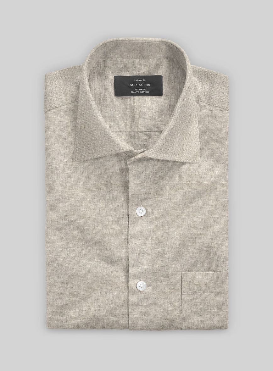 Barn Beige Linen Shirt - StudioSuits