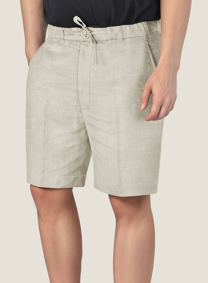 Barn Beige Linen Shorts - StudioSuits