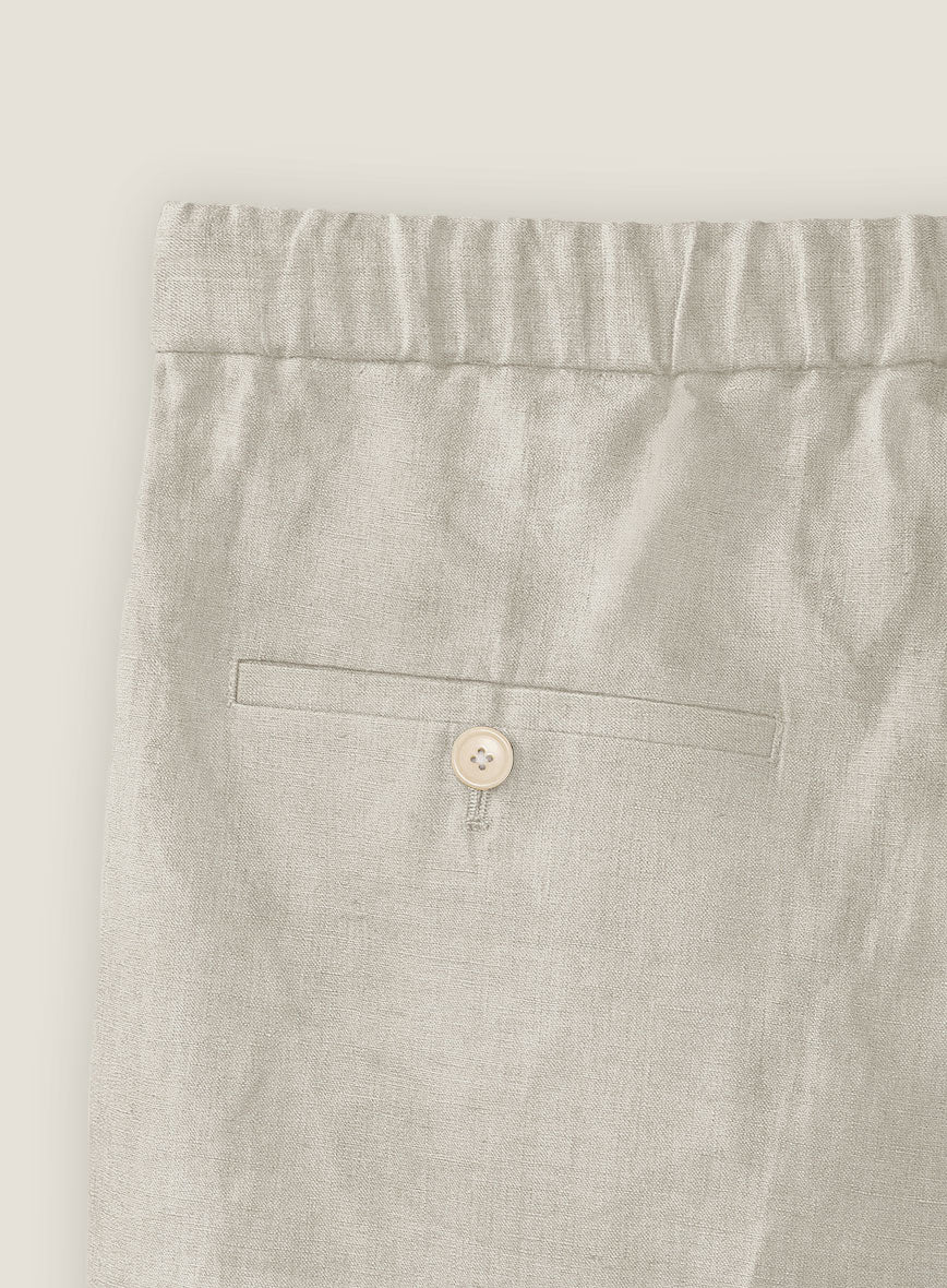 Barn Beige Linen Shorts - StudioSuits