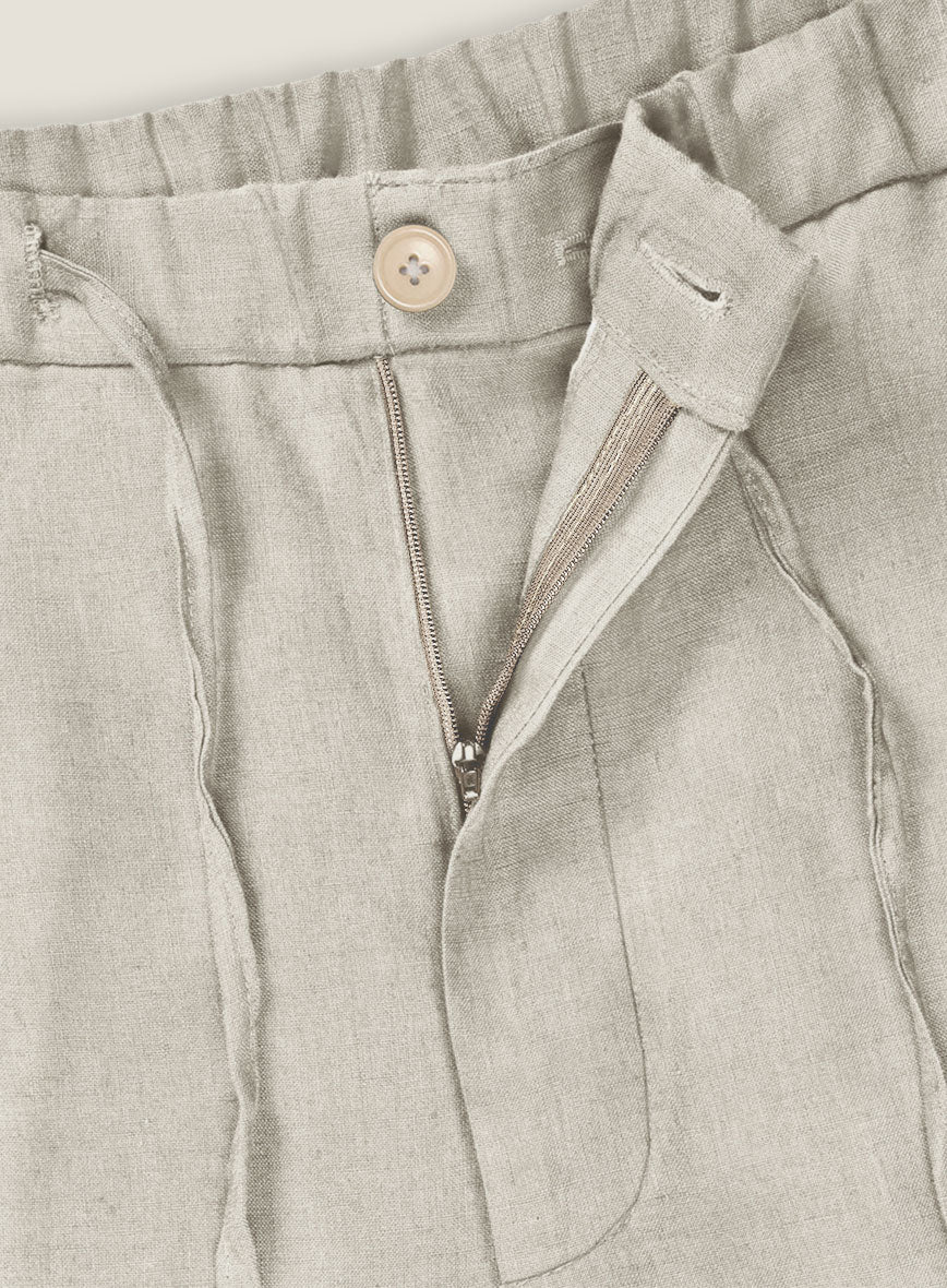 Barn Beige Linen Shorts - StudioSuits