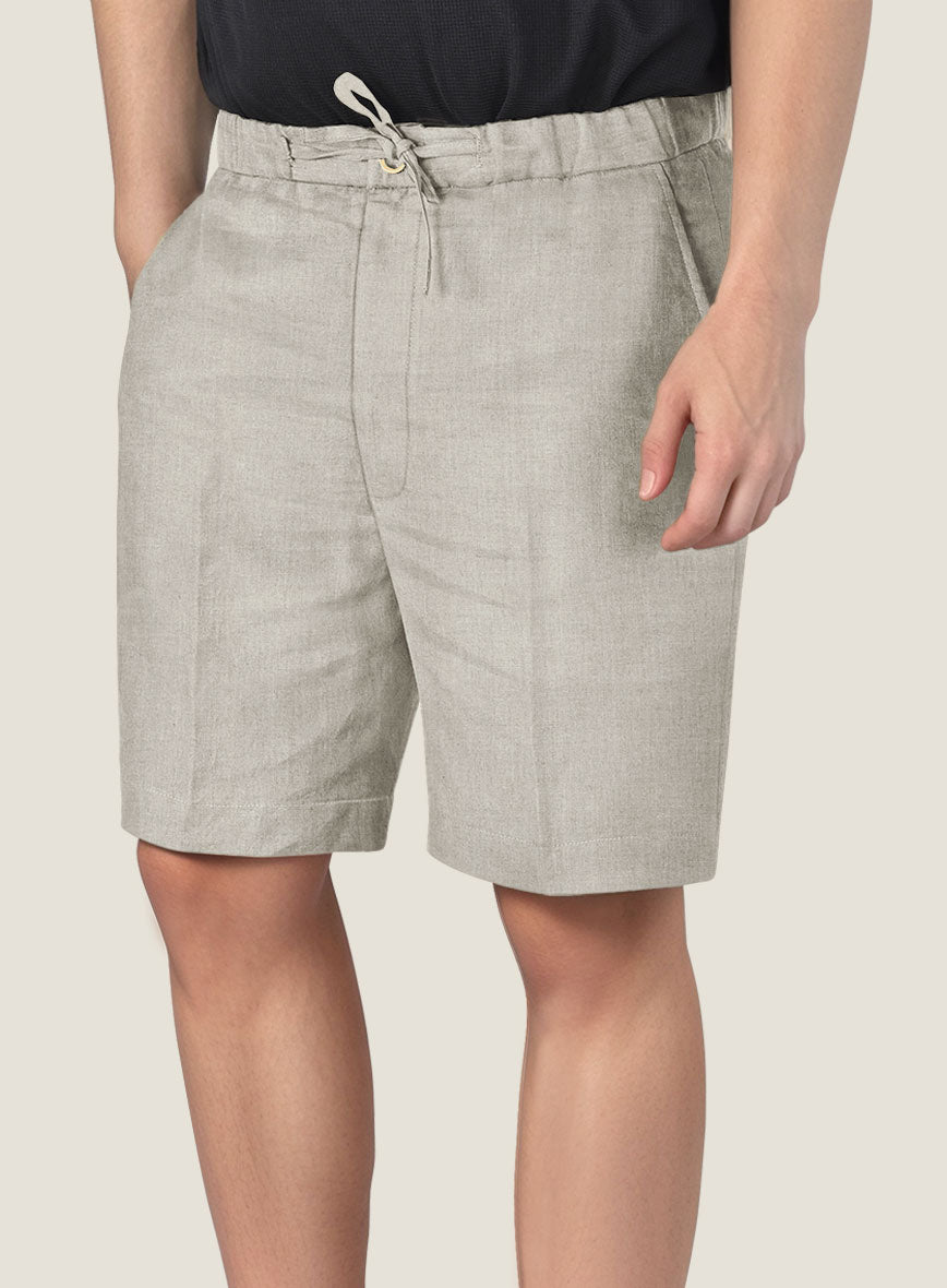 Barn Beige Linen Shorts - StudioSuits