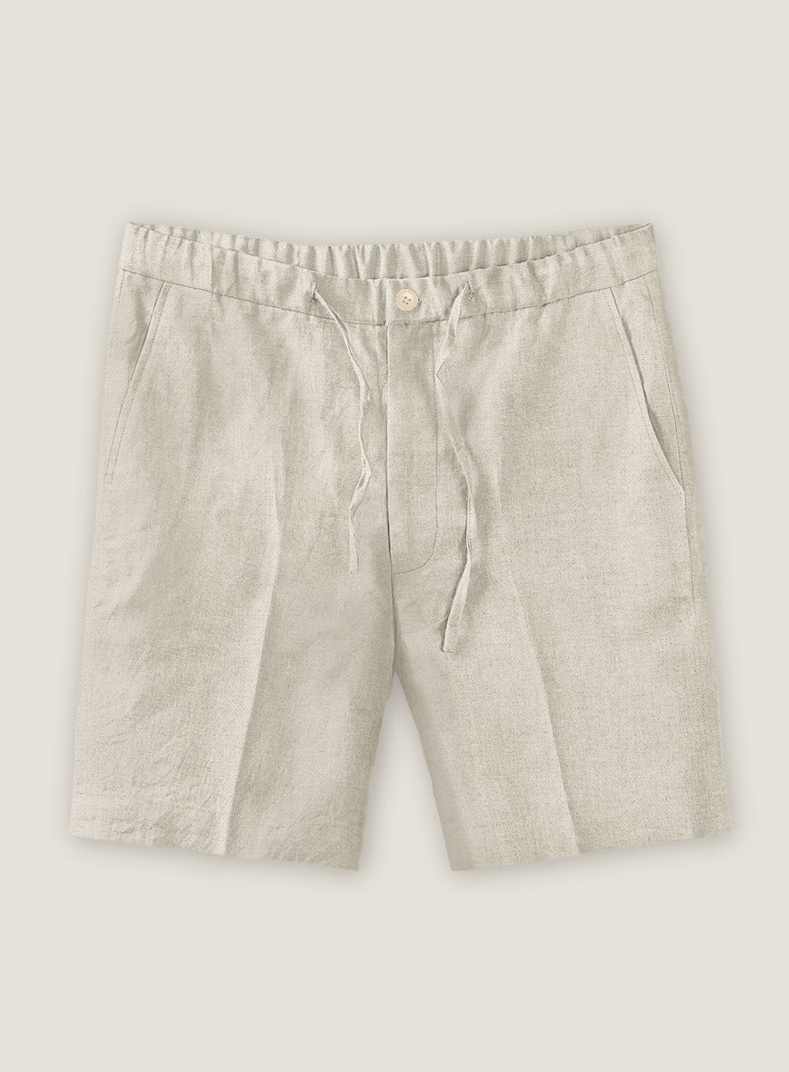 Barn Beige Linen Shorts - StudioSuits