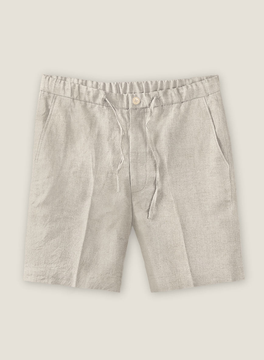 Barn Beige Linen Shorts - StudioSuits