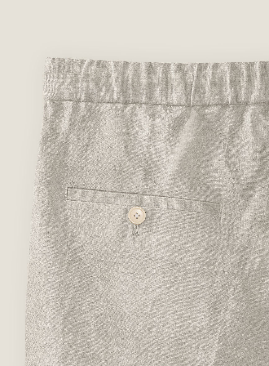 Barn Beige Linen Shorts - StudioSuits