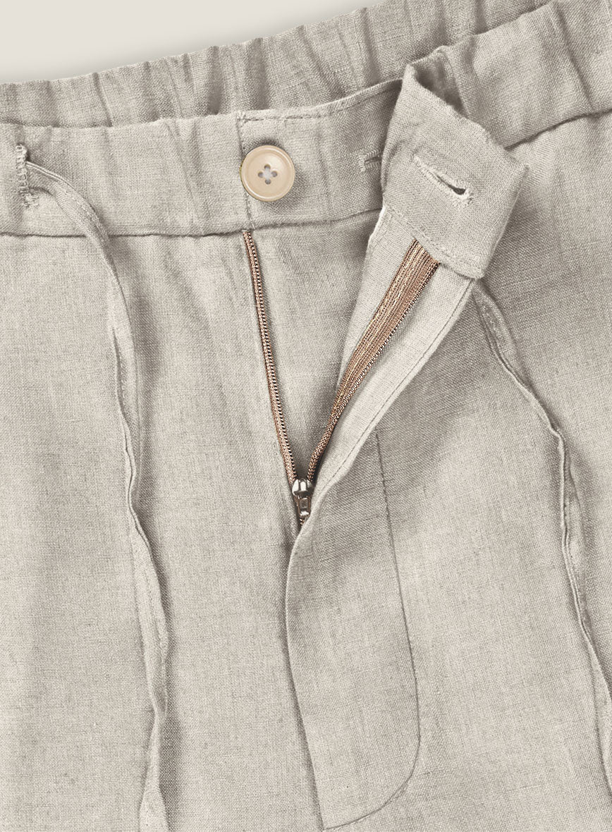 Barn Beige Linen Shorts - StudioSuits