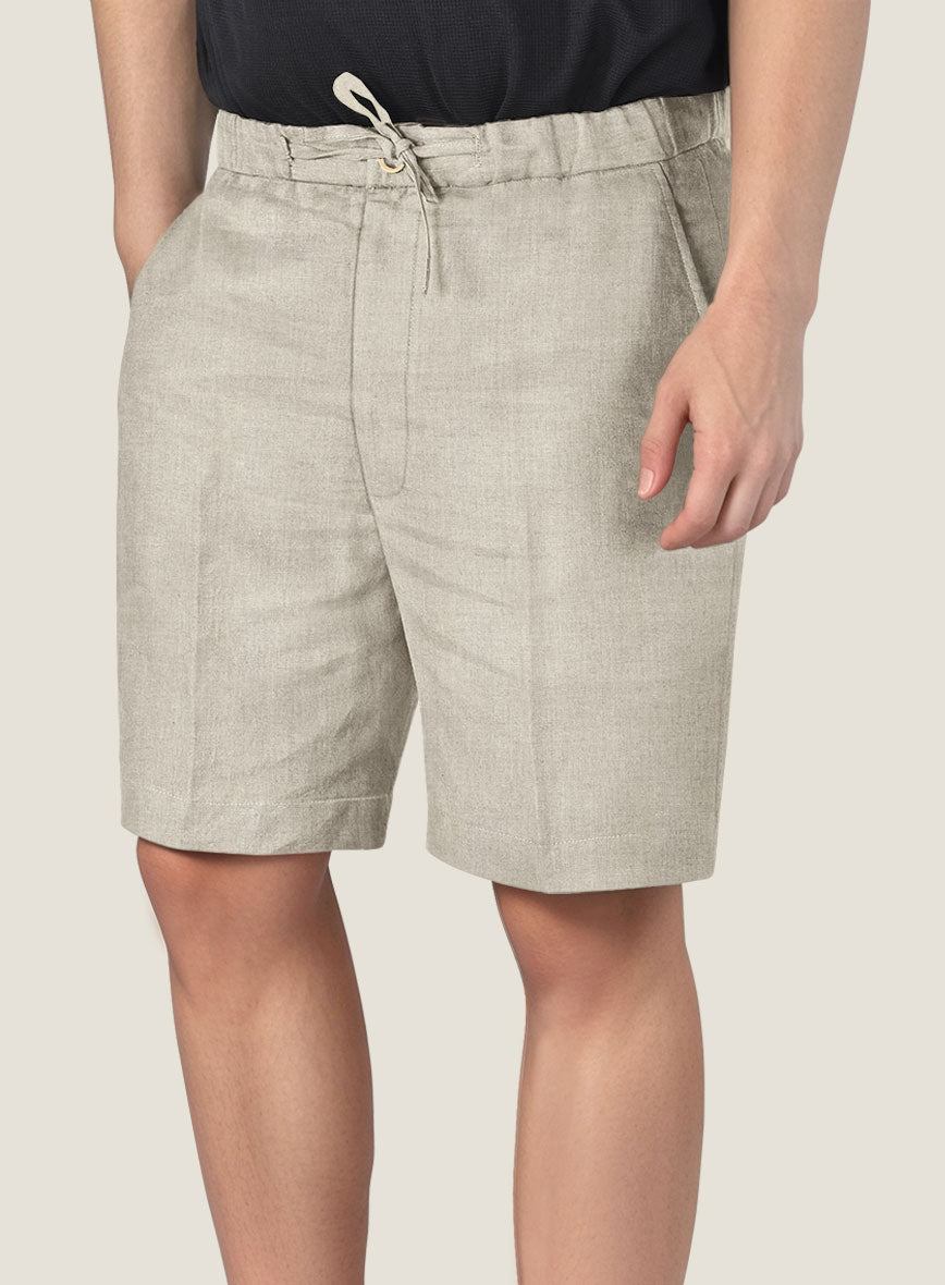 Barn Beige Linen Shorts - StudioSuits