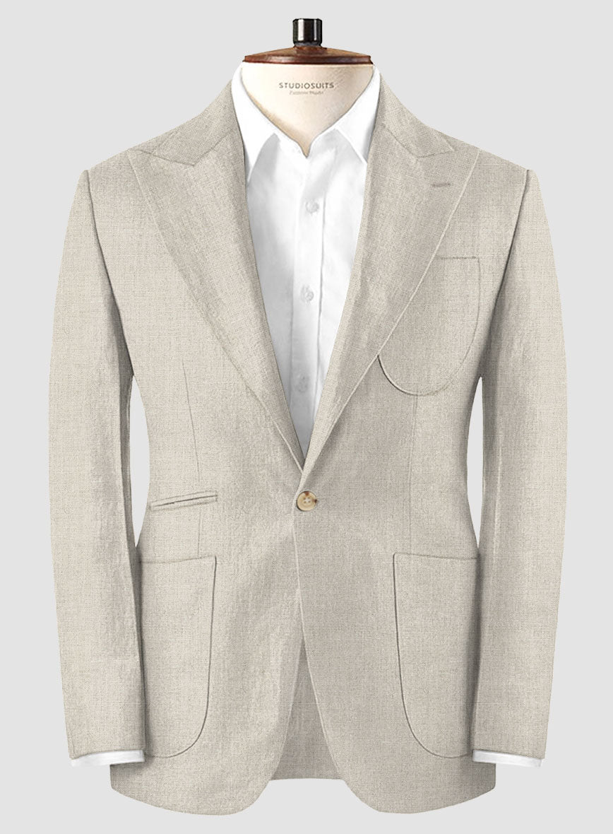 Barn Beige Pablo Style Linen Suit - StudioSuits