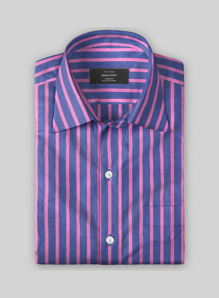 Baron Stripe Organic Cotton Shirt - StudioSuits