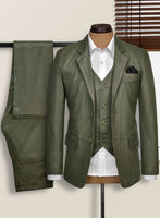 Basicallo Green Leather Suit - StudioSuits